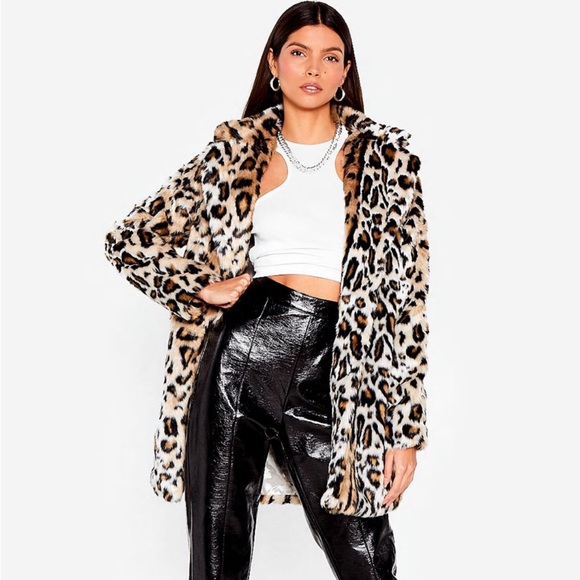 Nasty Gal Jackets & Blazers - Grrrl Power Faux Fur Leopard Coat
